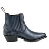 Mayura Boots Marilyn 2487 Marine Blue/ Ladies Cowboy Western Fashion Ankle Boots Pointed Toe Slanting Heel Elastic Closure Genuine Leather