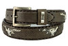 Mayura Belt 1322 Brown Skull Conchos Natural Python 4cm Wide Changeable Buckle