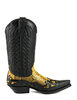 Mayura Boots 1935P Zwart/ Camel Python Spitse Cowboy Western Laarzen Schuine Hak Rechte Schacht Treklussen Goodyear Welted