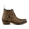 Mayura Boots 1444 Bruin/ Biker Cowboy Western Enkellaars Heren Dames Vierkante Neus Vast Spoor Elastiek Sluiting Vintage Geolie