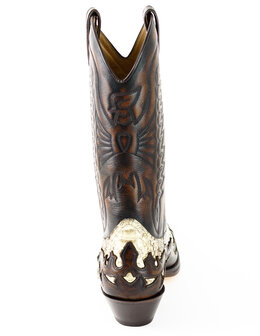 Mayura Boots 1935P Brown/ Natural Python Pointed Cowboy Western Boots Sloping Heel Straight Shaft Pull Loops Goodyear Welted Ba