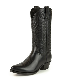 Mayura Boots Arpia 2534 Black/ Ladies Western Boots Ornamental Stitching Pointed Nose Sloping Heel Smooth Leather Front