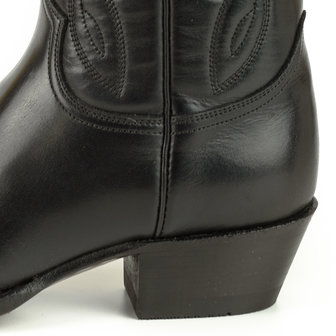 Mayura Boots Arpia 2534 Black/ Ladies Western Boots Ornamental Stitching Pointed Nose Sloping Heel Smooth Leather Heel