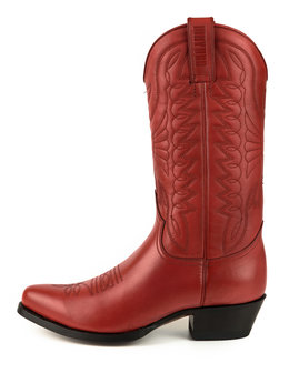 Mayura Boots Arpia 2534 Red/ Ladies Western Boots Ornamental Stitching Pointed Nose Sloping Heel Smooth Leather