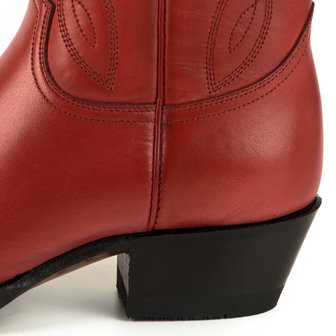 Mayura Boots Arpia 2534 Red/ Ladies Western Boots Ornamental Stitching Pointed Nose Sloping Heel Smooth Leather