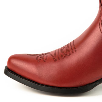 Mayura Boots Arpia 2534 Rood/ Dames Western Laarzen Sierstiksel Spitse Neus Schuine Hak Glad Leer Neus