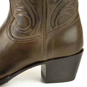 Mayura Boots Virgi 2536 Bruin/ Dames Western Laarzen Sierstiksel Spitse Neus Rechte Schacht Hoge Hak Glad Leer Hak