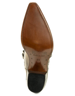 Mayura Boots Virgi 2536 Bruin/ Dames Western Laarzen Sierstiksel Spitse Neus Rechte Schacht Hoge Hak Glad Leer Onderaanzicht