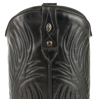 Mayura Boots Virgi 2536 Zwart/ Dames Western Laarzen Sierstiksel Spitse Neus Rechte Schacht Hoge Hak Glad Leer Schacht