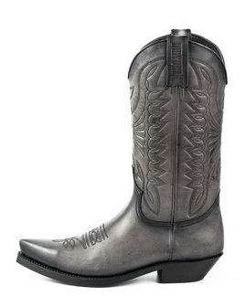 Mayura Boots 1920 Grey/ Pointed Cowboy Western Line Dance Ladies Men Boots Slanted Heel Genuine Leather