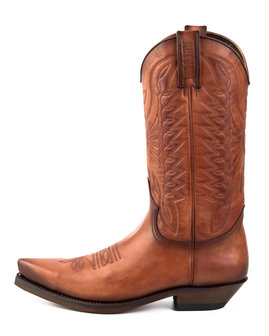 Mayura Boots 1920 Cognac/ Pointed Cowboy Western Line Dance Ladies Men Boots Slanted Heel Genuine Leather
