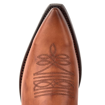 Mayura Boots 1920 Cognac/ Pointed Cowboy Western Line Dance Ladies Men Boots Slanted Heel Genuine Leather