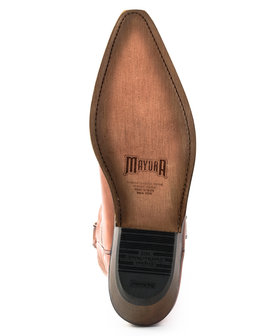 Mayura Boots 1920 Cognac/ Pointed Cowboy Western Line Dance Ladies Men Boots Slanted Heel Genuine Leather