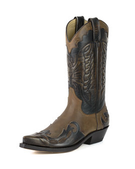 Mayura Boots 1927 Bruin/ Spitse Cowboy Western Dames Heren Laarzen Schuine Hak Two Tone Echt Leer Vooraanzicht