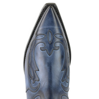 Mayura Boots Austin 1931 Blue/ Pointed Western Men Ankle Boot Slanted Heel Elastic Closure Vintage Look