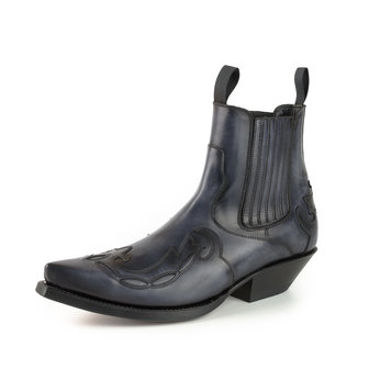 Mayura Boots Austin 1931 Grey/ Pointed Western Men Ankle Boot Slanted Heel Elastic Closure Vintage Look