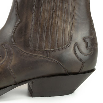 Mayura Boots Austin 1931 Dark Brown/ Pointed Western Men Ladies Ankle Boot Slanted Heel Elastic Closure Vintage Look
