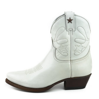 Mayura Boots 2374 Off White/ Women Cowboy Fashion Ankle Boot Pointed Toe Western Heel Genuine Leather