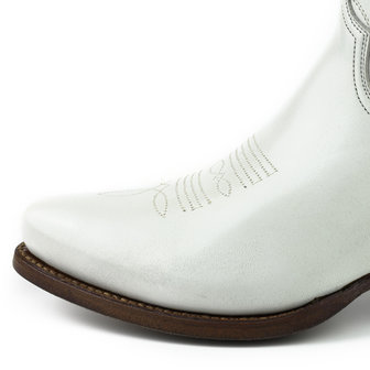 Mayura Boots 2374 Off White/ Women Cowboy Fashion Ankle Boot Pointed Toe Western Heel Genuine Leather