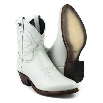 Mayura Boots 2374 Off White/ Women Cowboy Fashion Ankle Boot Pointed Toe Western Heel Genuine Leather