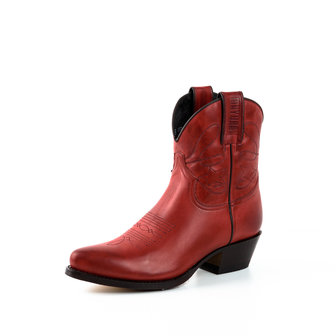 Mayura Boots 2374 Red/ Women Cowboy Fashion Ankle Boot Pointed Toe Western Heel Genuine Leather