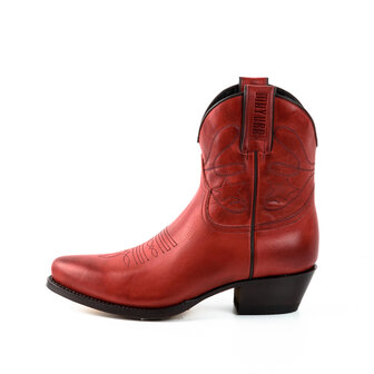 Mayura Boots 2374 Red/ Women Cowboy Fashion Ankle Boot Pointed Toe Western Heel Genuine Leather