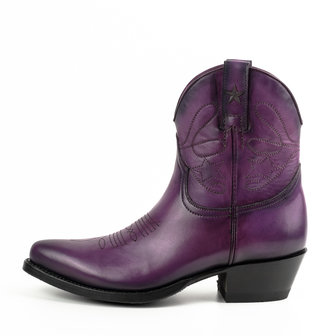 Mayura Boots 2374 Vintage Purple/ Ladies Cowboy Fashion Ankle Boot Pointed Nose Western Heel Genuine Leather