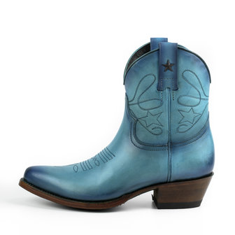 Mayura Boots 2374 Turquoise Vintage/ Women Cowboy Fashion Ankle Boot Pointed Toe Western Heel Genuine Leather