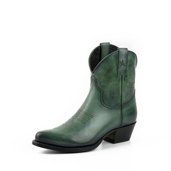 Mayura Boots 2374 Green Vintage/ Women Cowboy Fashion Ankle Boot Pointed Toe Western Heel Genuine Leather