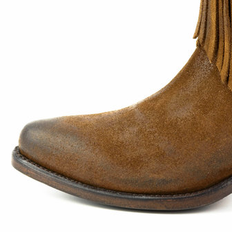 Mayura Boots 2374-F Tabaco/ Dames Cowboy fashion Enkellaars Spitse Neus Western Hak Franjes Echt Leer Neus