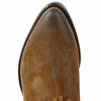 Mayura Boots 2374-F Tabaco/ Dames Cowboy fashion Enkellaars Spitse Neus Western Hak Franjes Echt Leer Wreef