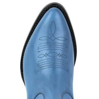 Mayura Boots Marilyn 2487 Blue/ Ladies Cowboy Western Fashion Ankle Boots Pointed Toe Slanting Heel Elastic Closure Genuine Leather