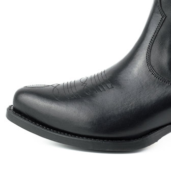 Mayura Boots Marilyn 2487 Black/ Ladies Cowboy Western Fashion Ankle Boots Pointed Toe Slanting Heel Elastic Closure Genuine Leather