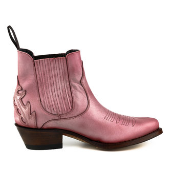 Mayura Boots Marilyn 2487 Pink/ Ladies Cowboy Western Fashion Ankle Boots Pointed Toe Slanting Heel Elastic Closure Genuine Leather