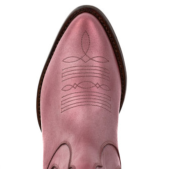 Mayura Boots Marilyn 2487 Pink/ Ladies Cowboy Western Fashion Ankle Boots Pointed Toe Slanting Heel Elastic Closure Genuine Leather