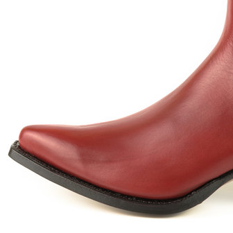 Mayura Boots 2496 Red/ Pointed Western Ankle Boot Ladies Slanted Heel Elastic Closure Smooth Leather