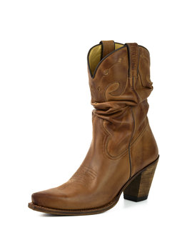 Mayura Boots 1952 Brown/ Western Fashion Ladies Pointed Cowboy Boots High Heeled Slumped Shaft Smooth Leather Front
