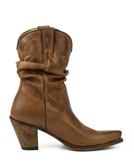 Mayura Boots 1952 Brown/ Western Fashion Ladies Pointed Cowboy Boots High Heeled Slumped Shaft Smooth Leather