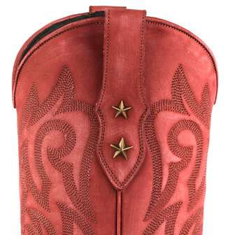Mayura Boots Alabama 2524 Red Lavado/ Women Western Boot Python Print Pointed Toe 5 cm Heel High Shaft Genuine Leather