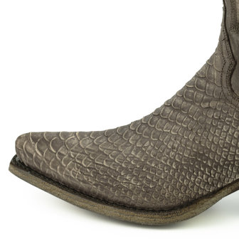 Mayura Boots Alabama 2524 Testa Lavado- Brown Women Western Boot Python Print Pointed Toe 5 cm Heel High Shaft Genuine Leather 