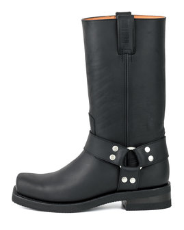 Mayura Boots 1501 Black/ Biker Western Boots Men Square Toe Oil-Resistant Rubber Sole Calfskin