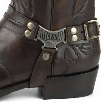 Mayura Boots Indian 2471 Chesnut/ Cowboy Biker Boots men Square Nose Flat Heel Detachable Spur Genuine Leather