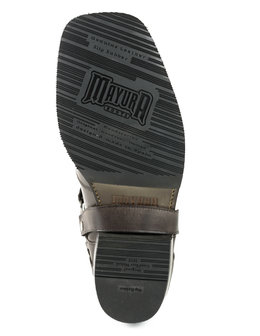Mayura Boots Indian 2471 Brown/ Cowboy Biker Boots men Square Nose Flat Heel Detachable Spur Genuine Leather