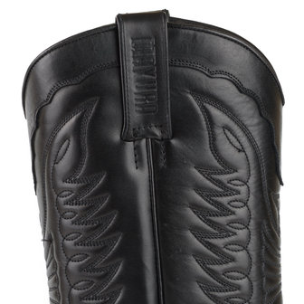 Mayura Boots Indian 2471 Black/ Cowboy Biker Boots men Square Nose Flat Heel Detachable Spur Genuine Leather