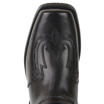 Mayura Boots Indian 2471 Black/ Cowboy Biker Boots men Square Nose Flat Heel Detachable Spur Genuine Leather