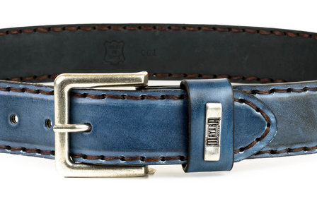 Mayura Belt 925 Jeans Blue Cowboy Western 4 cm Wide Jeans Belt Changeable Buckle Smooth Leather