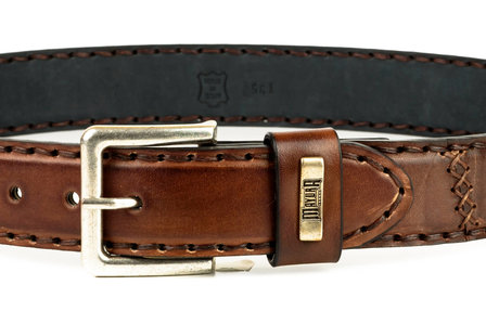 Mayura Belt 925 Cognac Cowboy Western 4 cm Wide Jeans Belt Changeable Buckle Smooth Leather