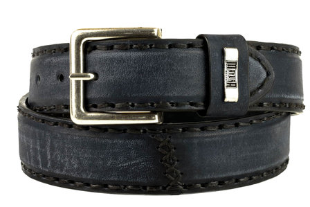 Mayura Belt 925 Vintage Black Cowboy Western 4 cm Wide Jeans Belt Changeable Buckle Smooth Leather