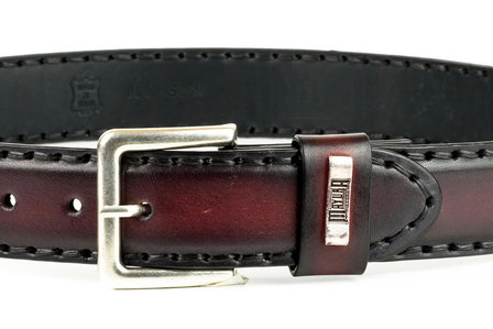 Mayura Belt 925 Bordeaux Red Cowboy Western 4 cm Wide Jeans Belt Changeable Buckle Smooth Leather