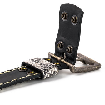 Mayura Riem 1020 Wit Naturel Python 4cm Breed  detailVerwisselbare Gesp
